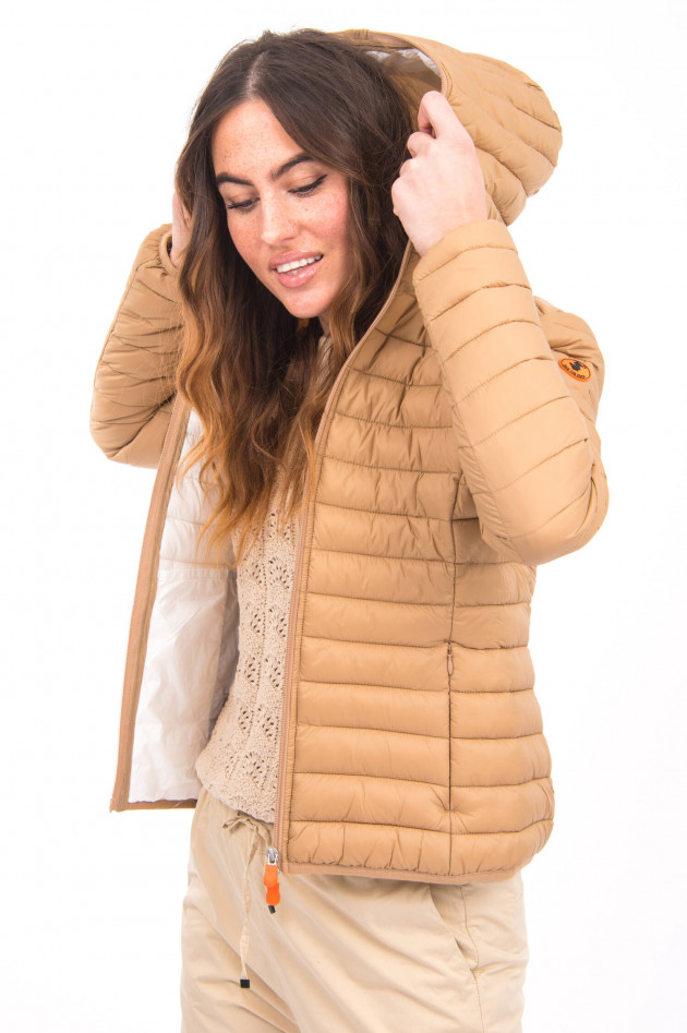 Save the duck Leichte vegane Steppjacke in Caramel