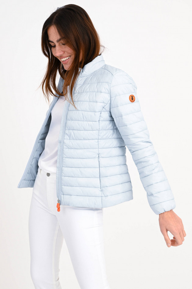 Save the duck Steppjacke AURA mit Stehkragen in hellem Graublau