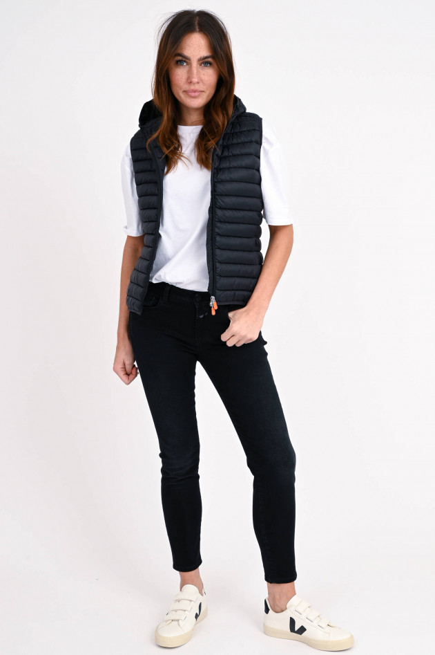 Save the duck Steppgilet mit Kapuze in Schwarz