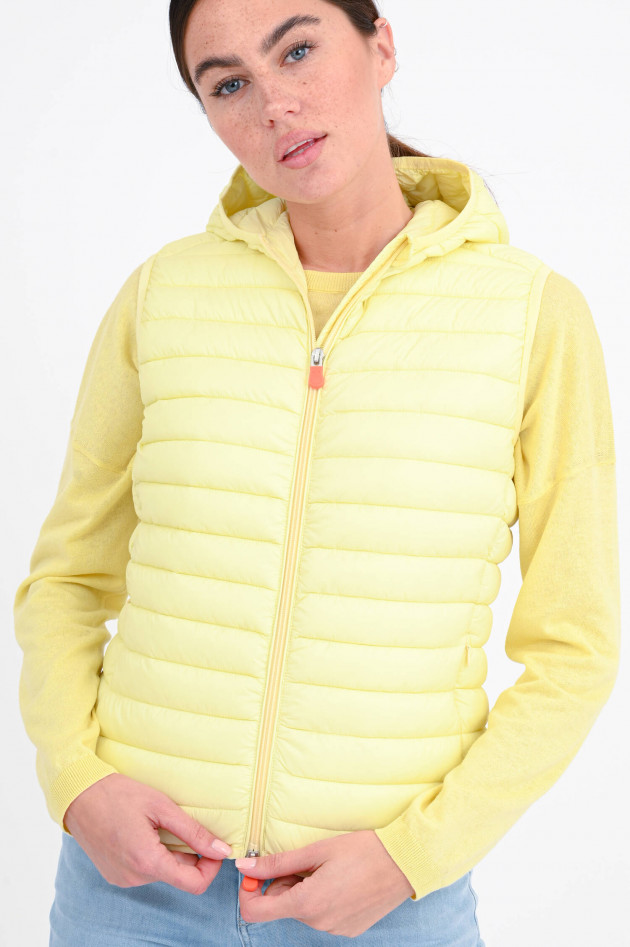 Save the duck Steppgilet DIA mit Kapuze in Pastellgelb