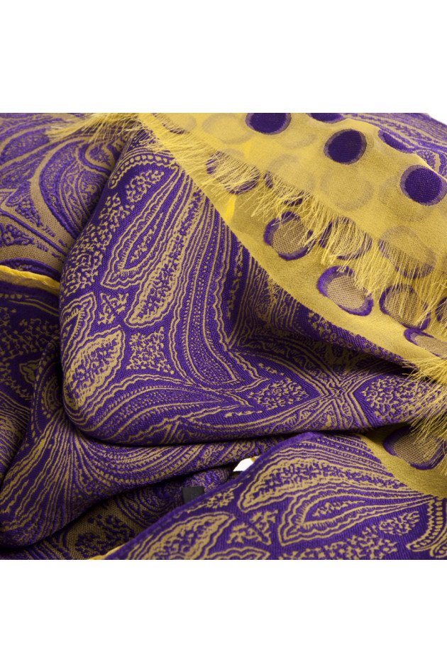 Etro Schal in Gelb/Violett