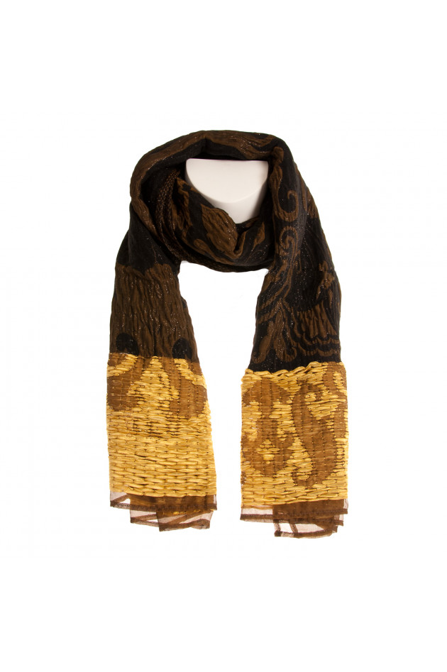 Etro Schal in Gold/Schwarz