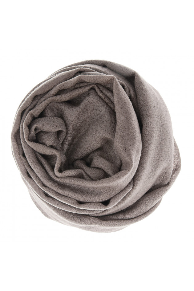 Michaela Feyrsinger Schal mit Lederfransen in Taupe/Braun