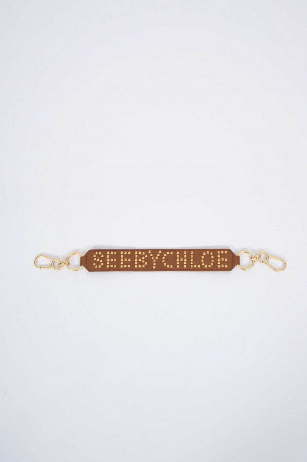 See by Chloé Taschenriemen mit Metallnieten in Cognac