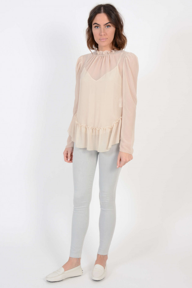 See by Chloé Bluse mit Rüschen in Beige