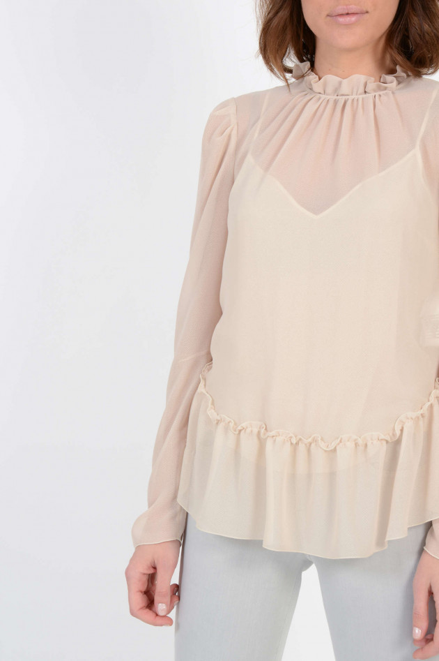 See by Chloé Bluse mit Rüschen in Beige