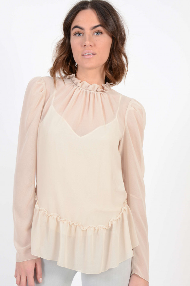 See by Chloé Bluse mit Rüschen in Beige