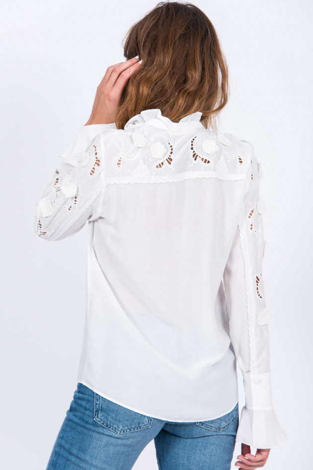 See by Chloé Bluse floral bestickt in Natur