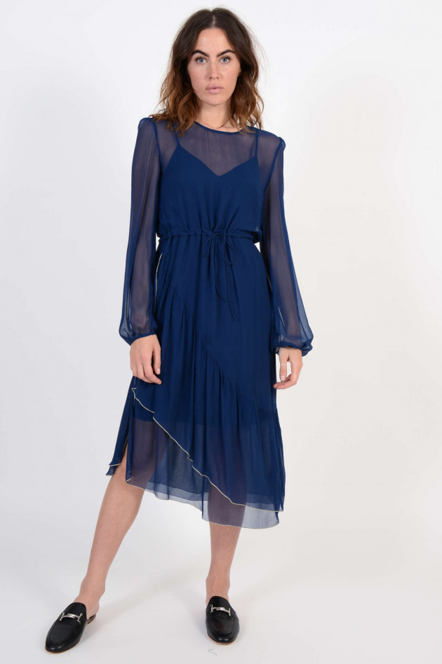 See by Chloé Seidenkleid mit Rüschen in Blau