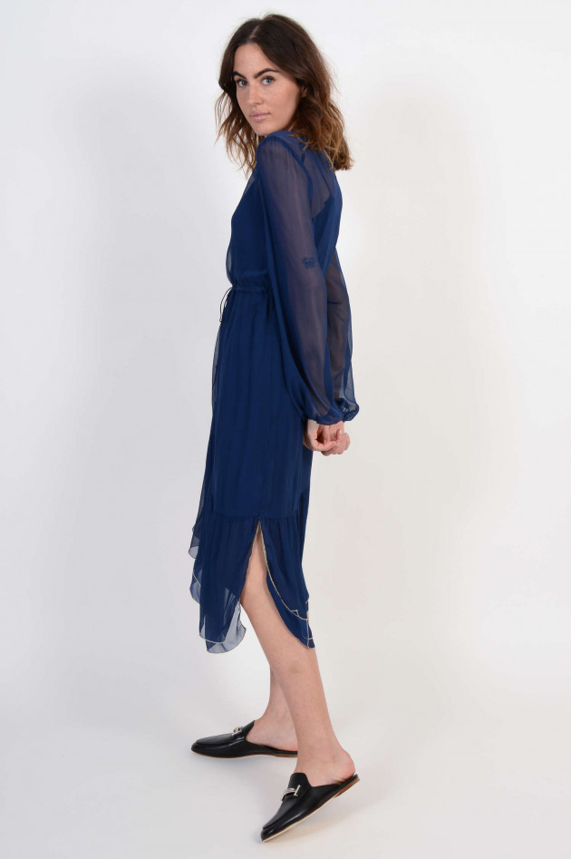 See by Chloé Seidenkleid mit Rüschen in Blau