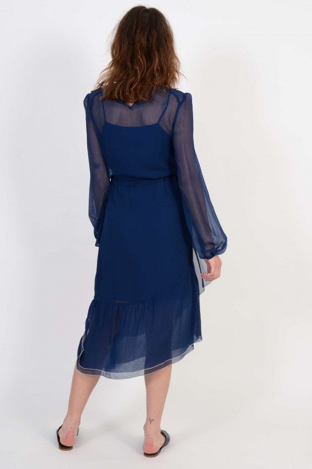 See by Chloé Seidenkleid mit Rüschen in Blau