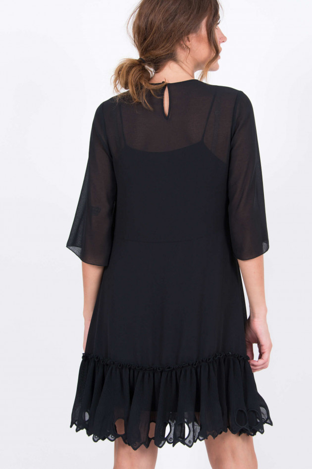 See by Chloé Kleid mit Lochmuster in Schwarz