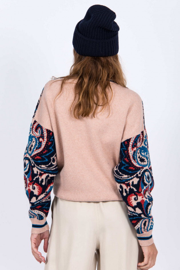 See by Chloé Strickpullover mit Paiselymuster in Rosé