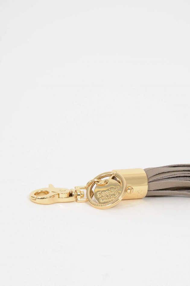 See by Chloé Schlüsselanhänger mit Lederquaste in Taupe