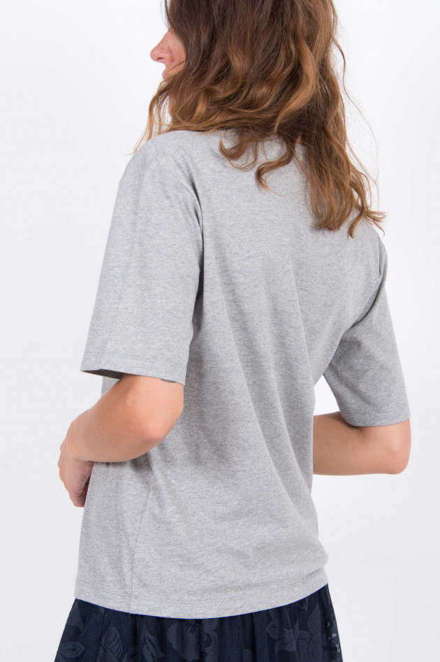 See by Chloé Oversized-Shirt mit Samt-Schrift in Grau