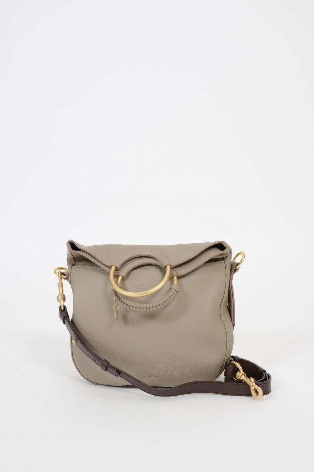 See by Chloé Handtasche mit goldenen Ringhenkeln in Beige