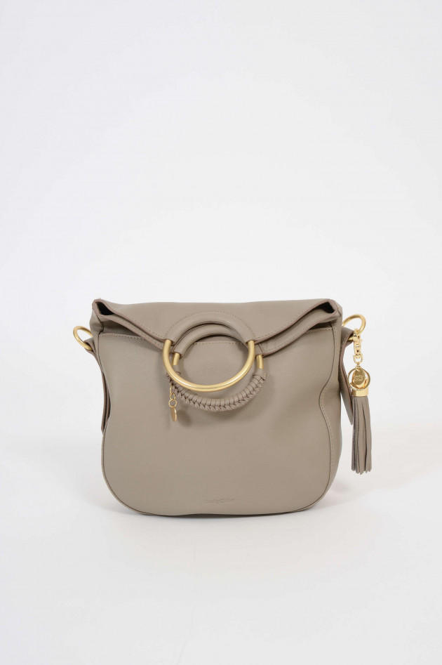 See by Chloé Handtasche mit goldenen Ringhenkeln in Beige