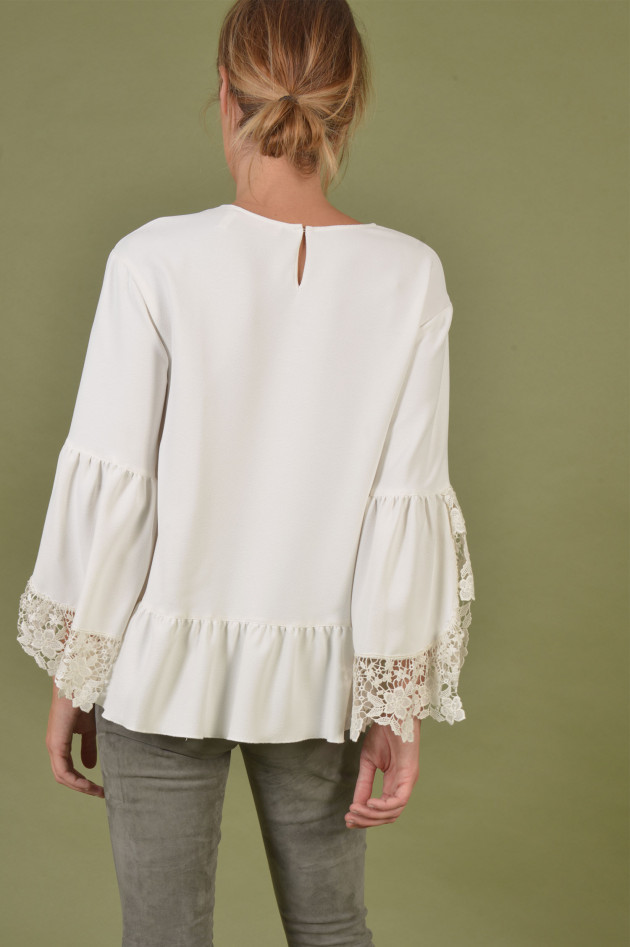 See by Chloé Bluse mit Rüschen und Spitze in Natur