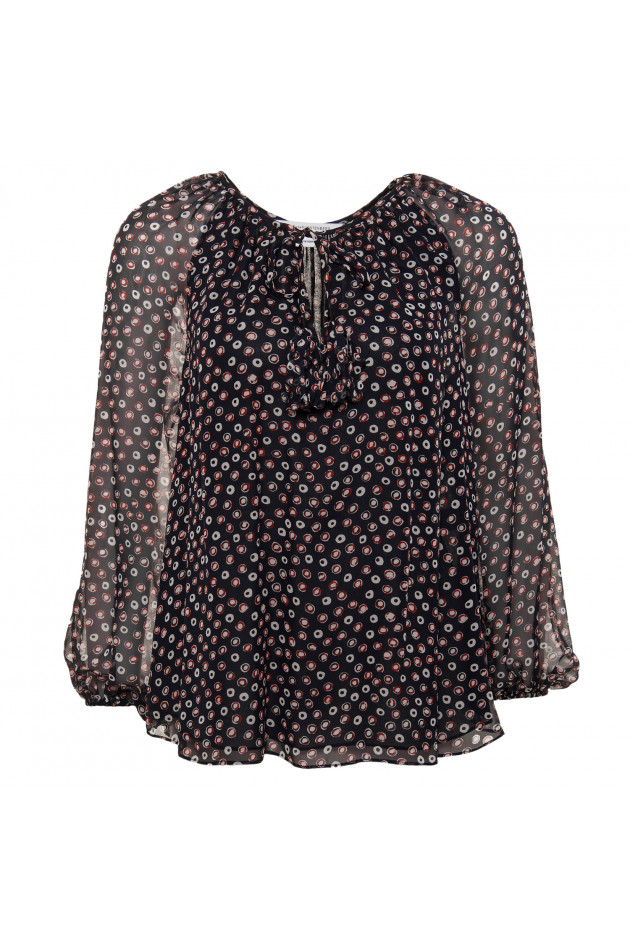 Diane von Fürstenberg Seidenbluse in Blau gemustert