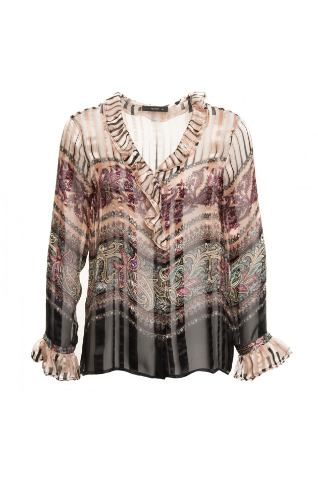 Etro Seidenbluse in Rosa gemustert