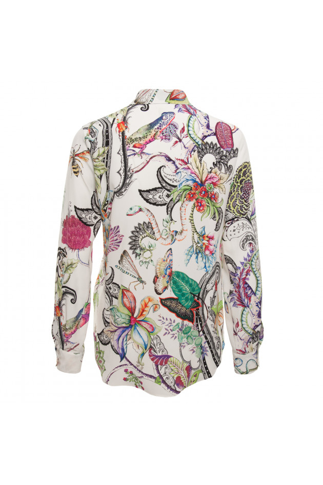 Etro Seidenbluse in Weiß/Bunt gemustert