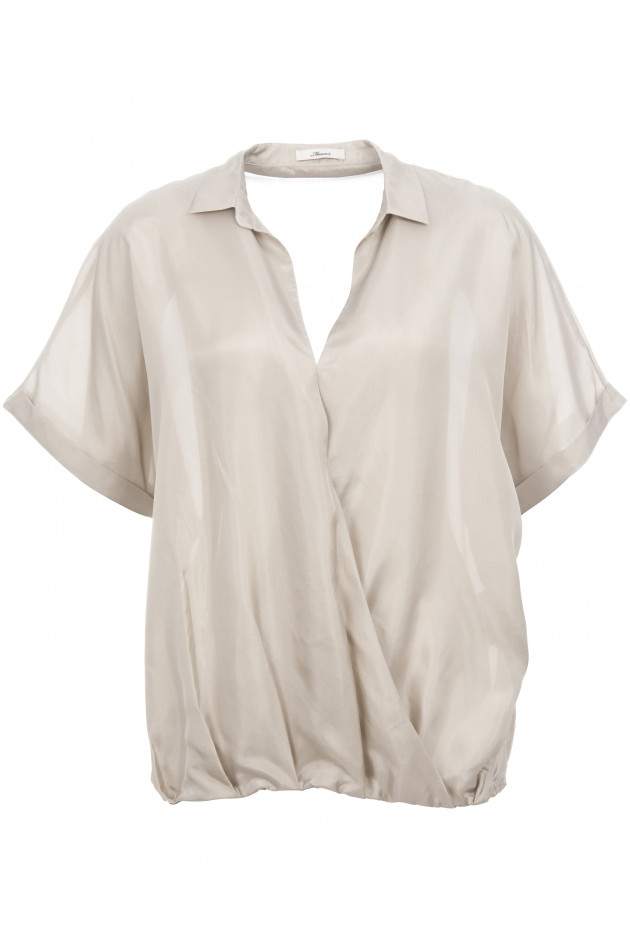 Mason's Seidenbluse LOUISE in Wickeloptik in Khaki