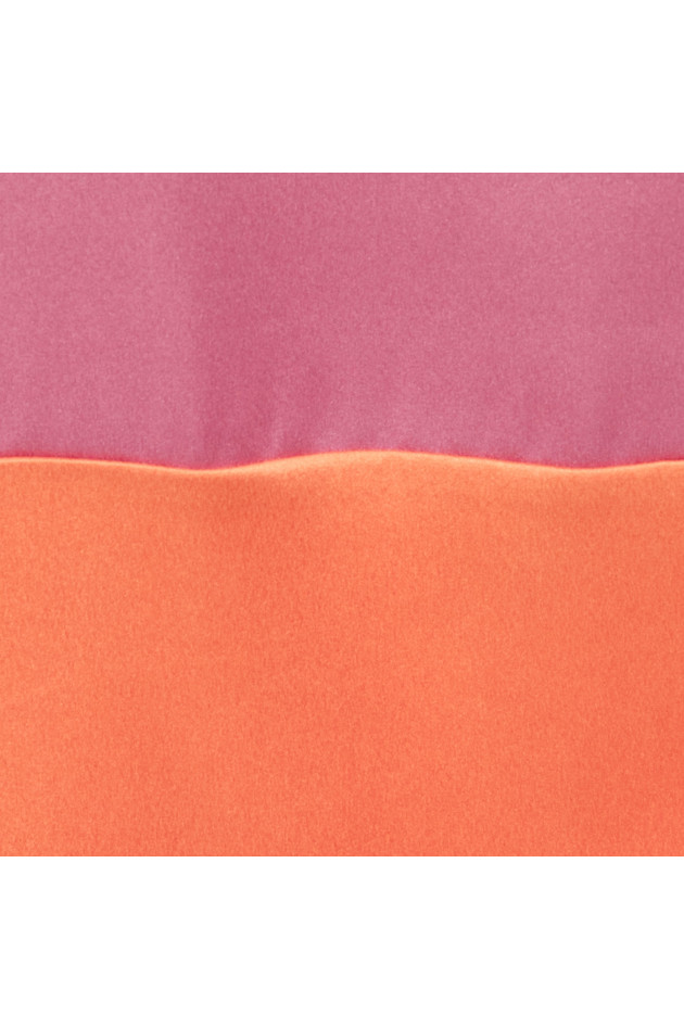 Grüner Seidenlkleid in Pink/Orange