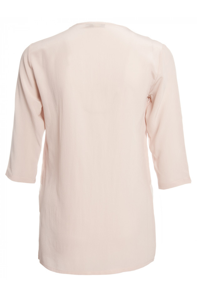 Grüner Seidenshirt in Rosé/Natur