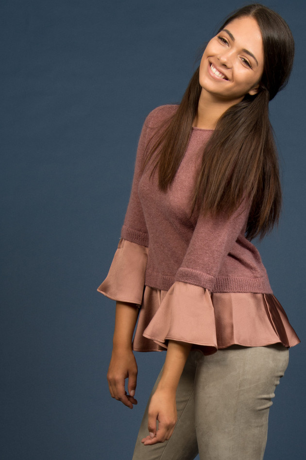 Semi-Couture Pullover mit Volants in Rosé