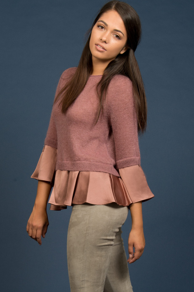 Semi-Couture Pullover mit Volants in Rosé