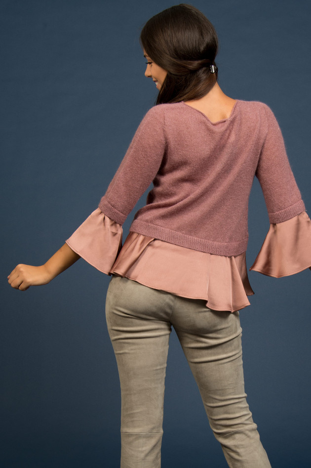 Semi-Couture Pullover mit Volants in Rosé