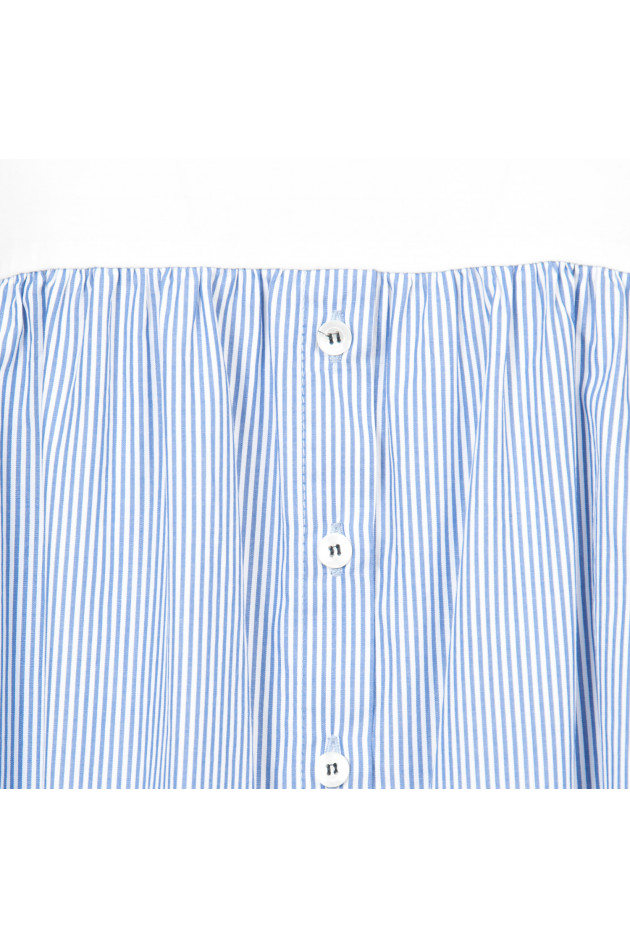 Semi-Couture Kurzarmshirt in Blau/Weiß gestreift