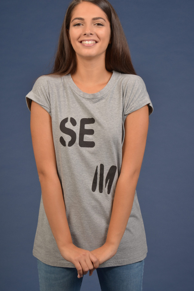 Semi-Couture T-Shirt aus Baumwolle in Grau