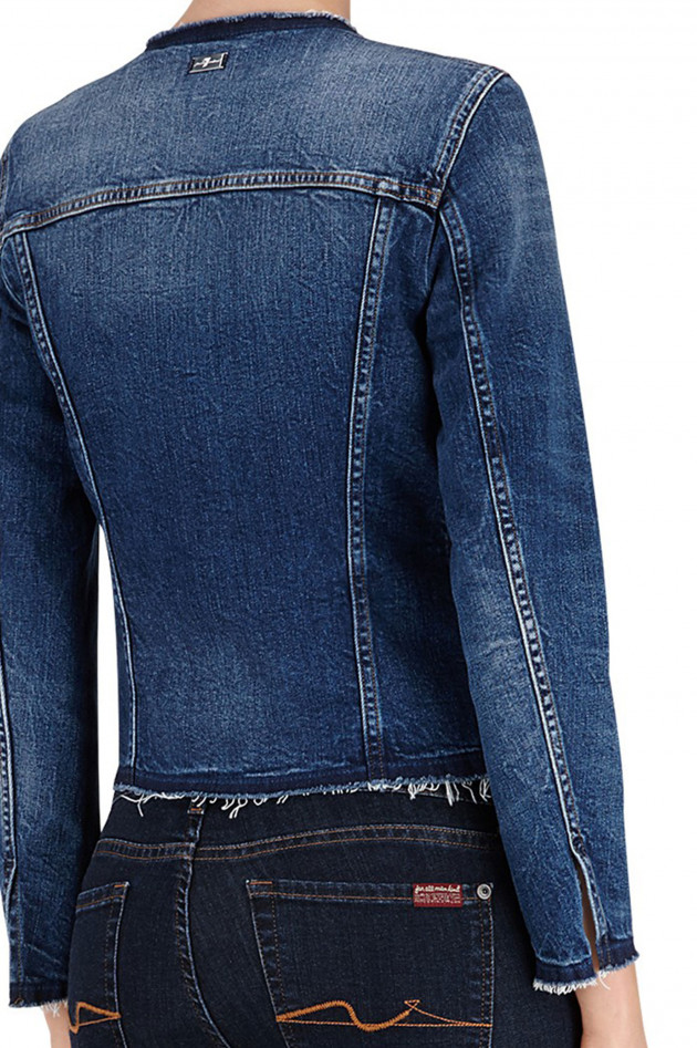 Seven for all Mankind Jeansjacke mit ausgefranstem Saum in Blau