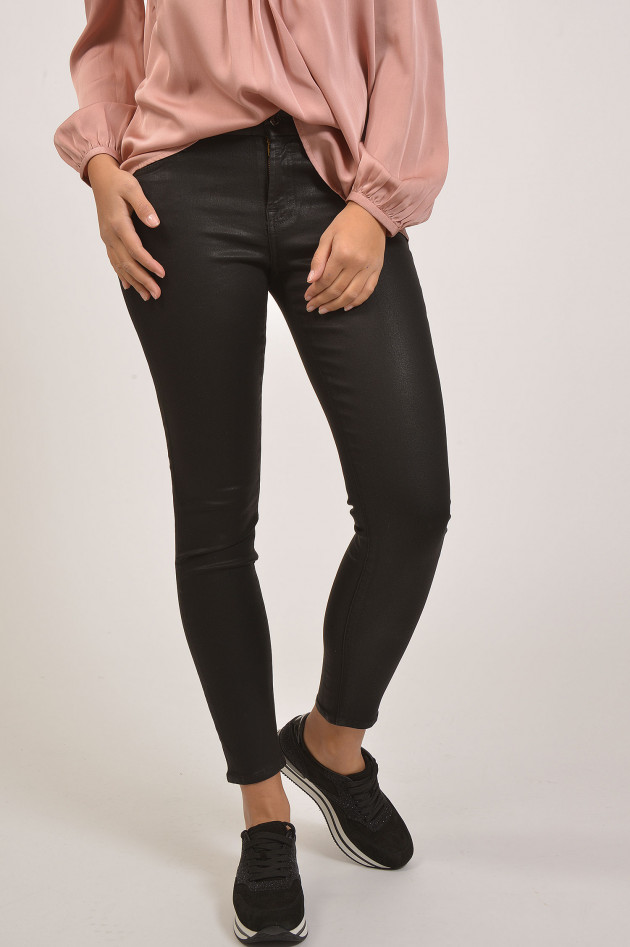 Seven for all Mankind Hose THE ANKLE SKINNY mit Beschichtung in Schwarz