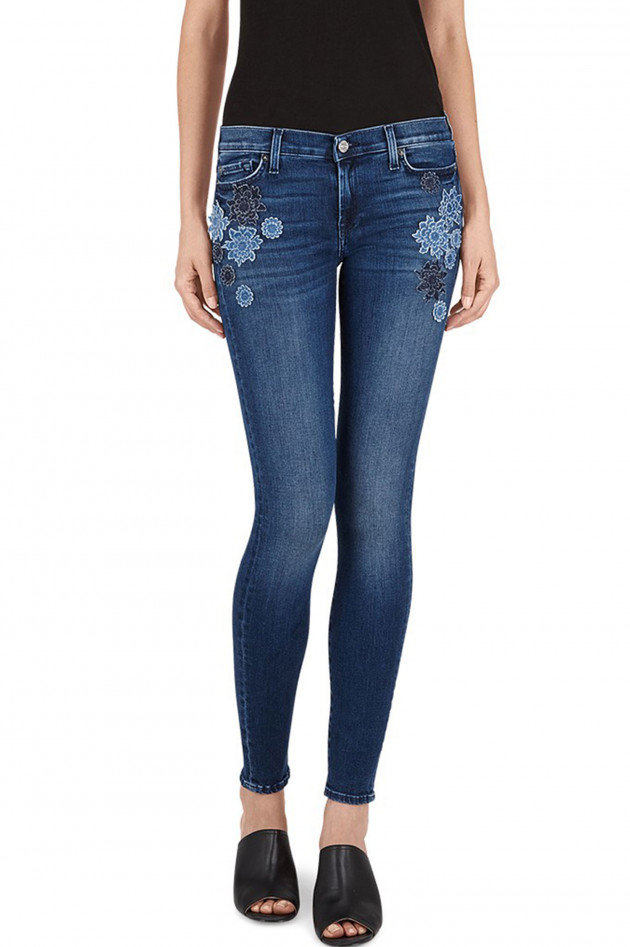 Seven for all Mankind Jeans mit Blumenpatches in Blau