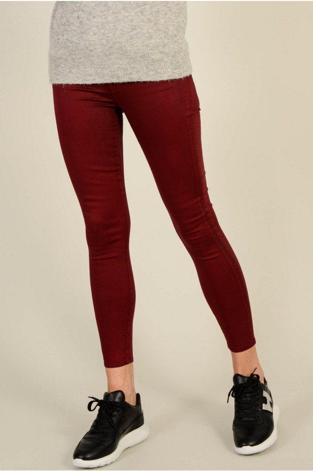 Seven for all Mankind Hose THE SKINNY CROP mit Beschichtung in Bordeaux