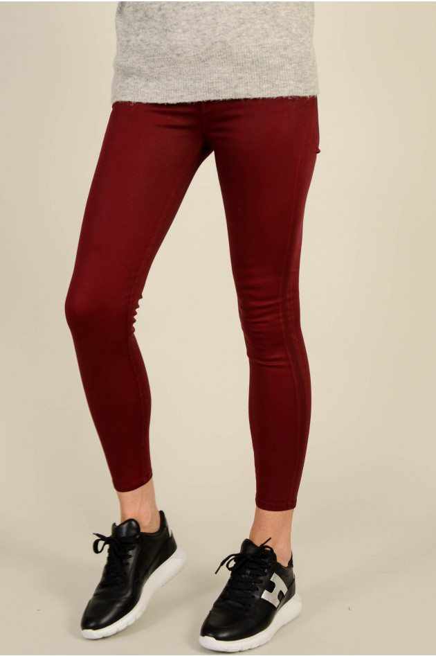 Seven for all Mankind Hose THE SKINNY CROP mit Beschichtung in Bordeaux