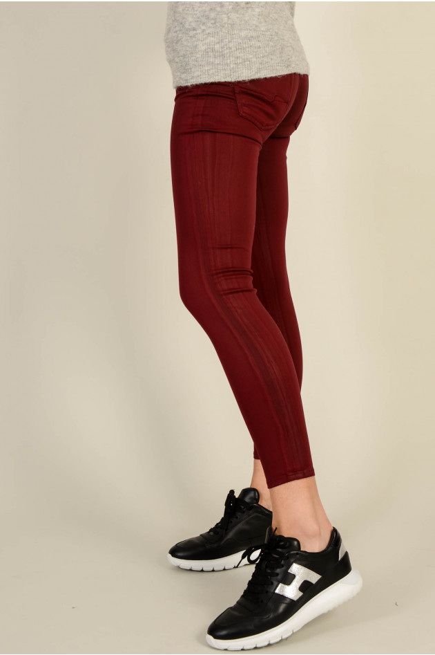 Seven for all Mankind Hose THE SKINNY CROP mit Beschichtung in Bordeaux