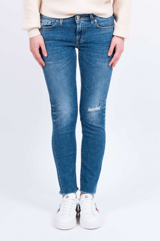 Seven for all Mankind Jeans PYPER CROP distressed in Mittelblau