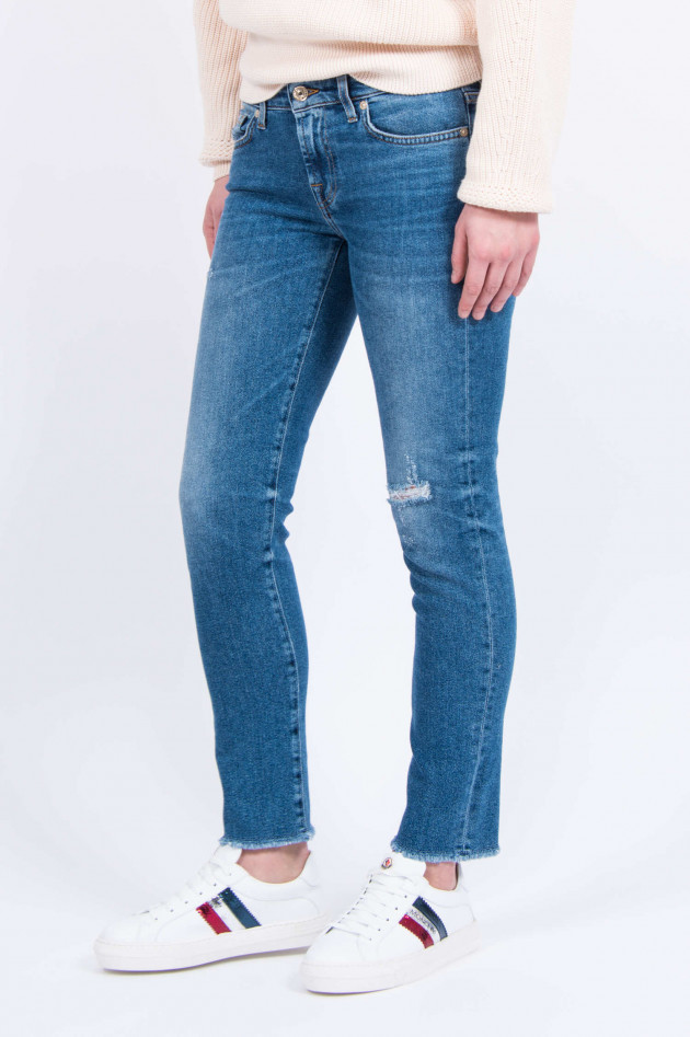 Seven for all Mankind Jeans PYPER CROP distressed in Mittelblau