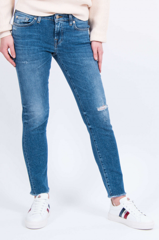 Seven for all Mankind Jeans PYPER CROP distressed in Mittelblau