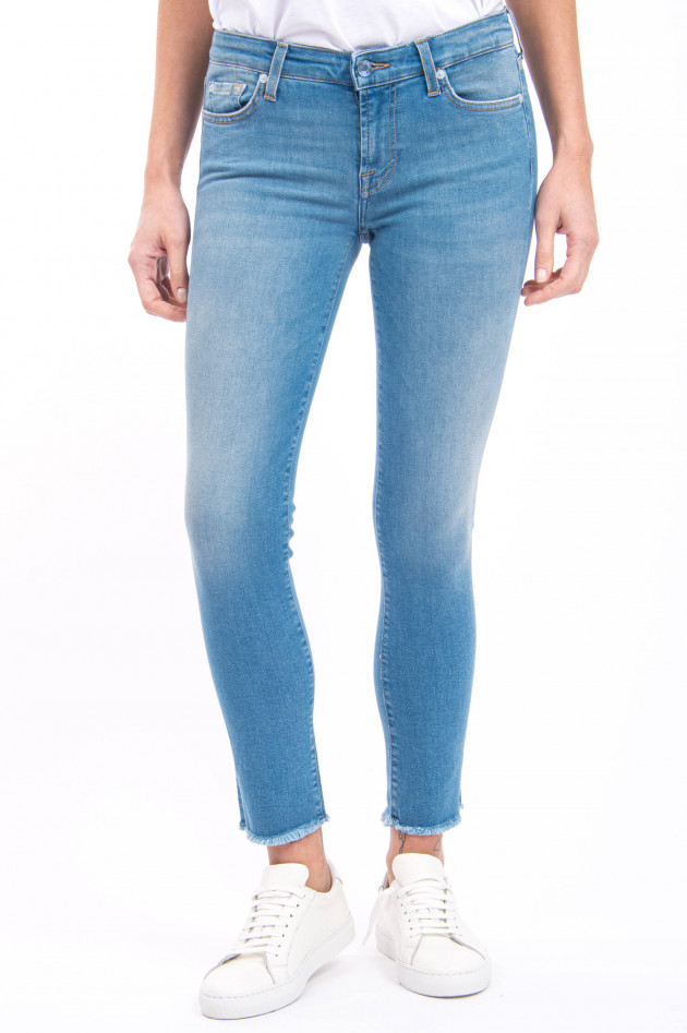 Seven for all Mankind Cropped Jeans PYPER CROP in Mittelblau