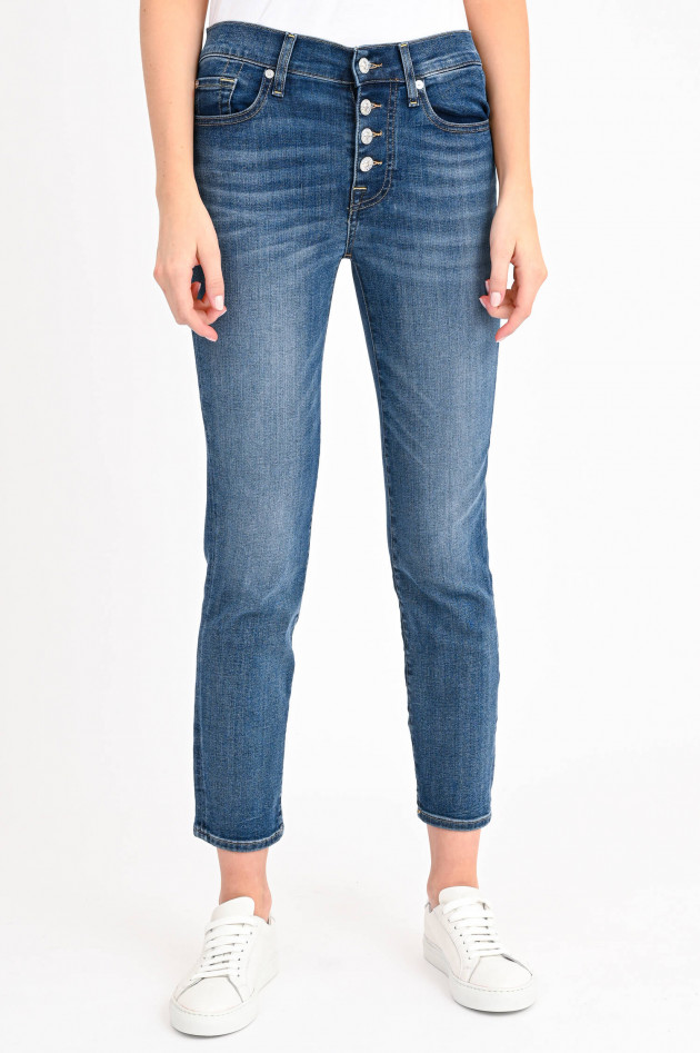 Seven for all Mankind Cropped Jeans ROXANNE ANKLE BAIR in Mittelblau