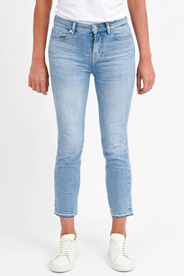 Seven for all Mankind Verkürzte Slim Fit Jeans in Hellblau