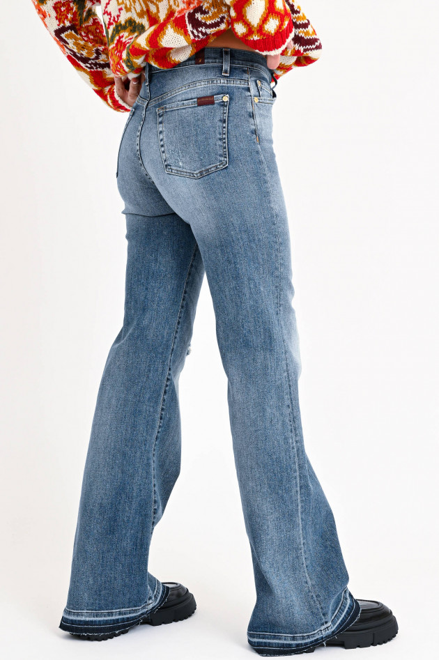 Seven for all Mankind Bootcut Jeans mit Used-Optik in Mittelblau