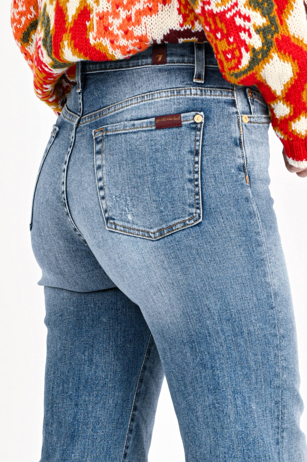 Seven for all Mankind Bootcut Jeans mit Used-Optik in Mittelblau