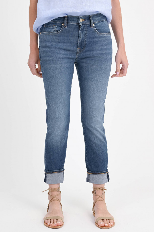 Seven for all Mankind Relaxed Jeans mit Umschlag in Dunkelblau