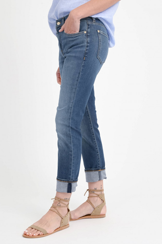 Seven for all Mankind Relaxed Jeans mit Umschlag in Dunkelblau