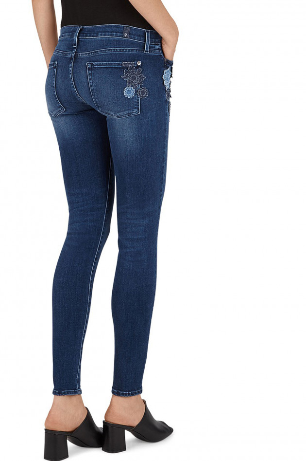 Seven for all Mankind Jeans mit Blumenpatches in Blau